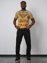 CD148 Comfortabele Heren Jeans met Contraststiksels in Straight-Fit