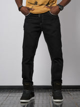 CD148 Comfortabele Heren Jeans met Contraststiksels in Straight-Fit