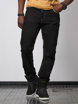 CD148 Comfortabele Heren Jeans met Contraststiksels in Straight-Fit