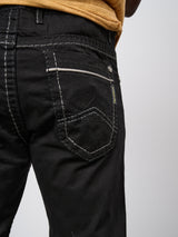CD148 Comfortabele Heren Jeans met Contraststiksels in Straight-Fit
