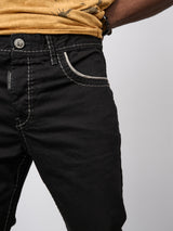 CD148 Comfortabele Heren Jeans met Contraststiksels in Straight-Fit