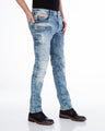 CD226 Herren Straight-Jeans mit trendigen Ziernähten