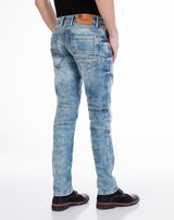 CD226 Herren Straight-Jeans mit trendigen Ziernähten