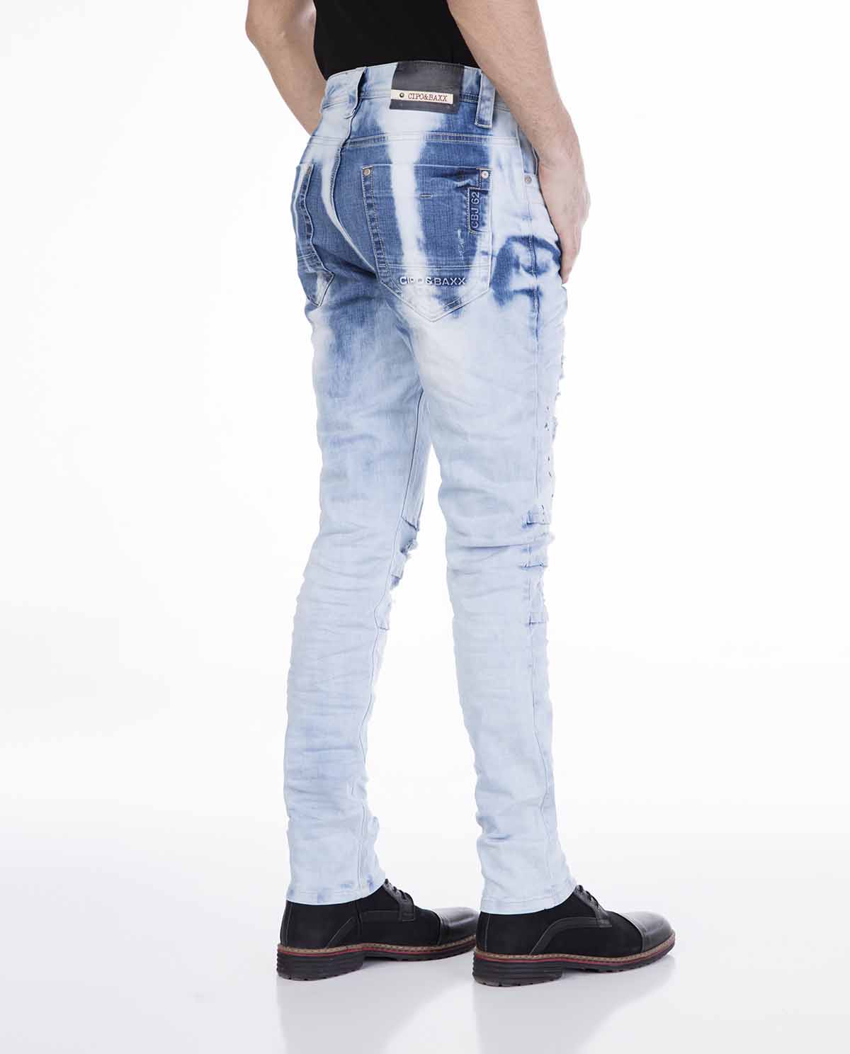 CD258 jensy męskie slim fit z przeszyciami