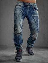 CD391 Herren bequeme Jeans mit Kontrastnähten und Seitentaschen