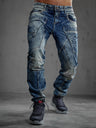 CD391 Herren bequeme Jeans mit Kontrastnähten und Seitentaschen
