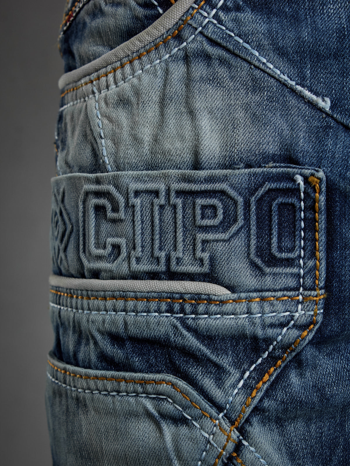 CD391 Herren bequeme Jeans mit Kontrastnähten und Seitentaschen