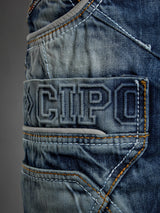 CD391 Herren bequeme Jeans mit Kontrastnähten und Seitentaschen