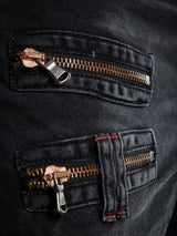 CD798 Jeans de hombre con detalles de cuero