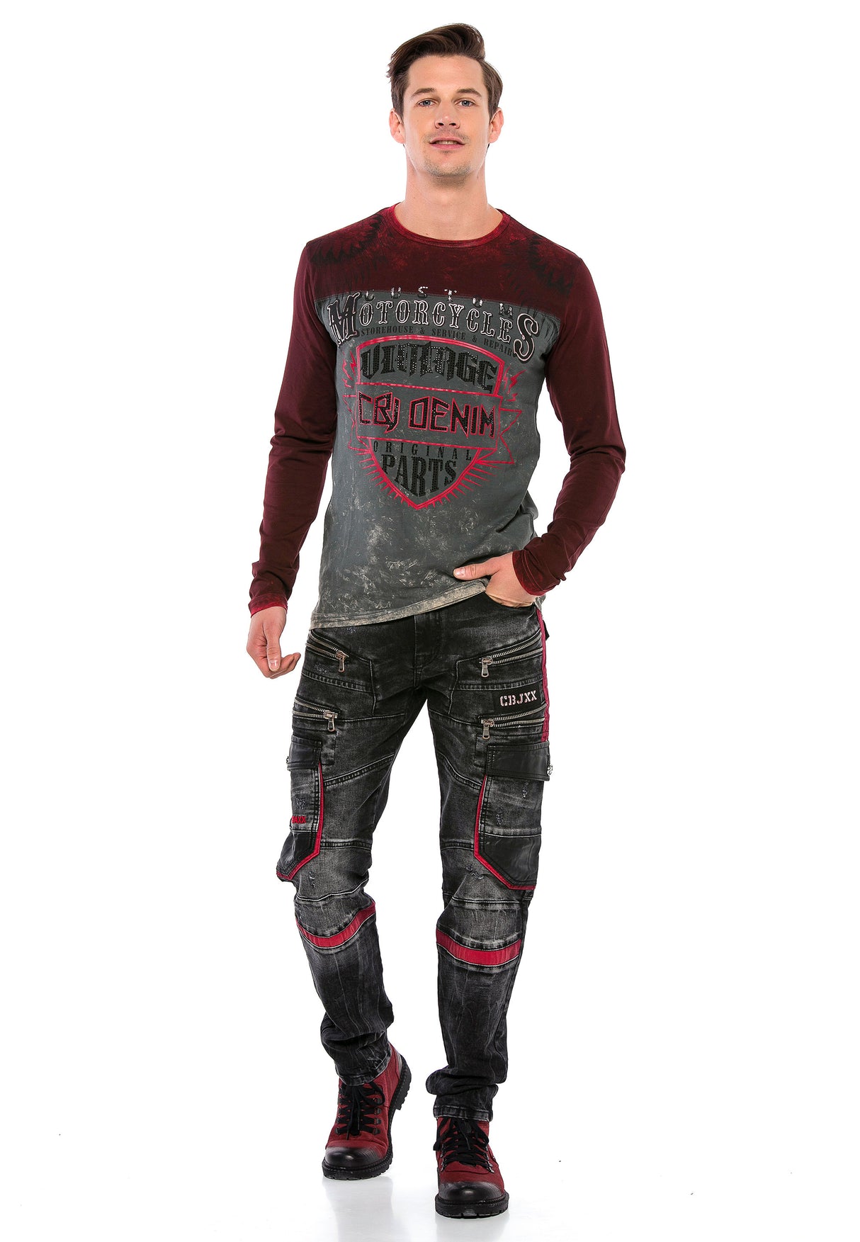 Jeans in forma CD561 uomini con elementi sorprendenti