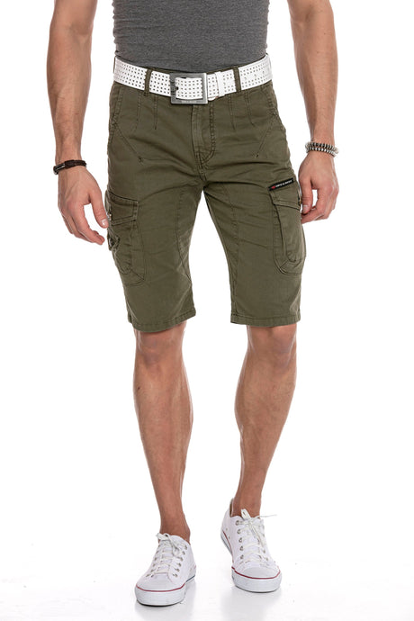 CK228 Herren Capri Jeansshorts mit Seitentaschen Cargo Style