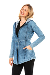 WJ115 Damen Jeansjacke mit praktischer Schnürung