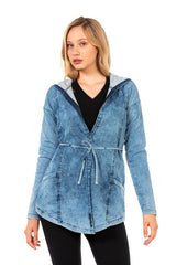WJ115 Damen Jeansjacke mit praktischer Schnürung