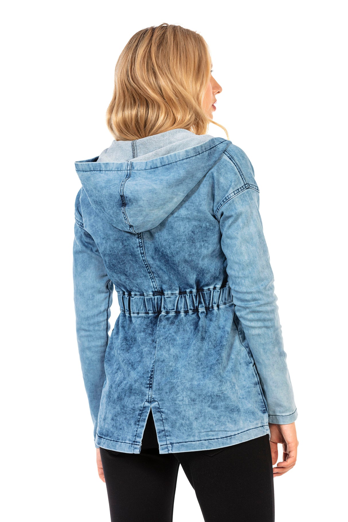 WJ115 Damen Jeansjacke mit praktischer Schnürung