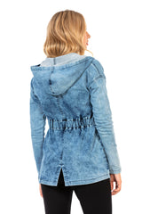 WJ115 Damen Jeansjacke mit praktischer Schnürung