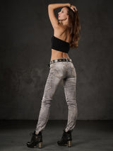WD502 Damen Slim-Fit-Jeans mit Ziernähten in Straight Fit
