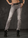 WD502 Damen Slim-Fit-Jeans mit Ziernähten in Straight Fit