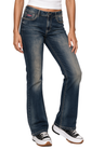 WD561 Damen Jeans Bootcut Fit mit Vintage-Waschung und Nietendetails