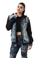 WJ235 Damen Jeansjacke mit Kapuze