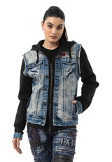 WJ235 Damen Jeansjacke mit Kapuze