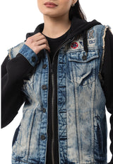 WJ235 Damen Jeansjacke mit Kapuze