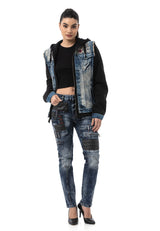 WJ235 Damen Jeansjacke mit Kapuze
