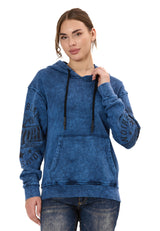 WL378 Dames Hoodie – Vintage Washed Look met Mouwprints