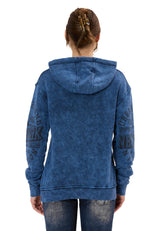 WL378 Dames Hoodie – Vintage Washed Look met Mouwprints