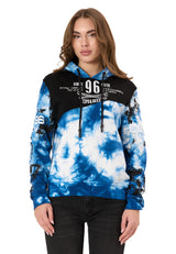 WL382 Damen Hoodie – Tie-Dye Sweatshirt mit Print, Kapuze & Kängurutasche