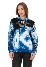 WL382 Damen Hoodie – Tie-Dye Sweatshirt mit Print, Kapuze & Kängurutasche