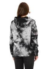 WL382 Damen Hoodie – Tie-Dye Sweatshirt mit Print, Kapuze & Kängurutasche