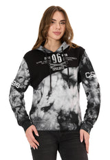 WL382 Damen Hoodie – Tie-Dye Sweatshirt mit Print, Kapuze & Kängurutasche
