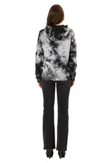 WL382 Damen Hoodie – Tie-Dye Sweatshirt mit Print, Kapuze & Kängurutasche