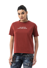 WT390 Dames T‑Shirt – Relaxed Fit, Logo Print
