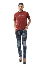 WT390 Dames T‑Shirt – Relaxed Fit, Logo Print