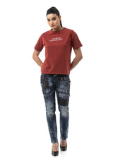 WT390 Dames T‑Shirt – Relaxed Fit, Logo Print