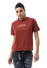 WT390 Dames T‑Shirt – Relaxed Fit, Logo Print