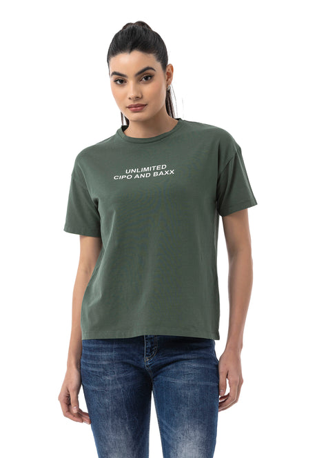 WT390 Women’s T‑Shirt – Relaxed Fit, Logo Print