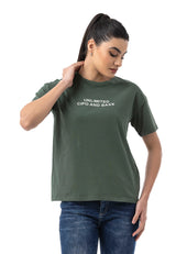 WT390 Dames T‑Shirt – Relaxed Fit, Logo Print