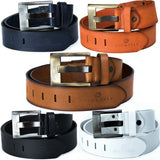 C-2163 Lederen riem van heren casual stijl met merkbelettering