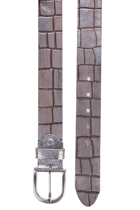 WG110 ladies belt worn -out look with square pattern