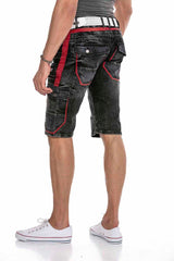 CK224 Heren Capri Jeanshorts in Cargo Stijl met Ritssluiting