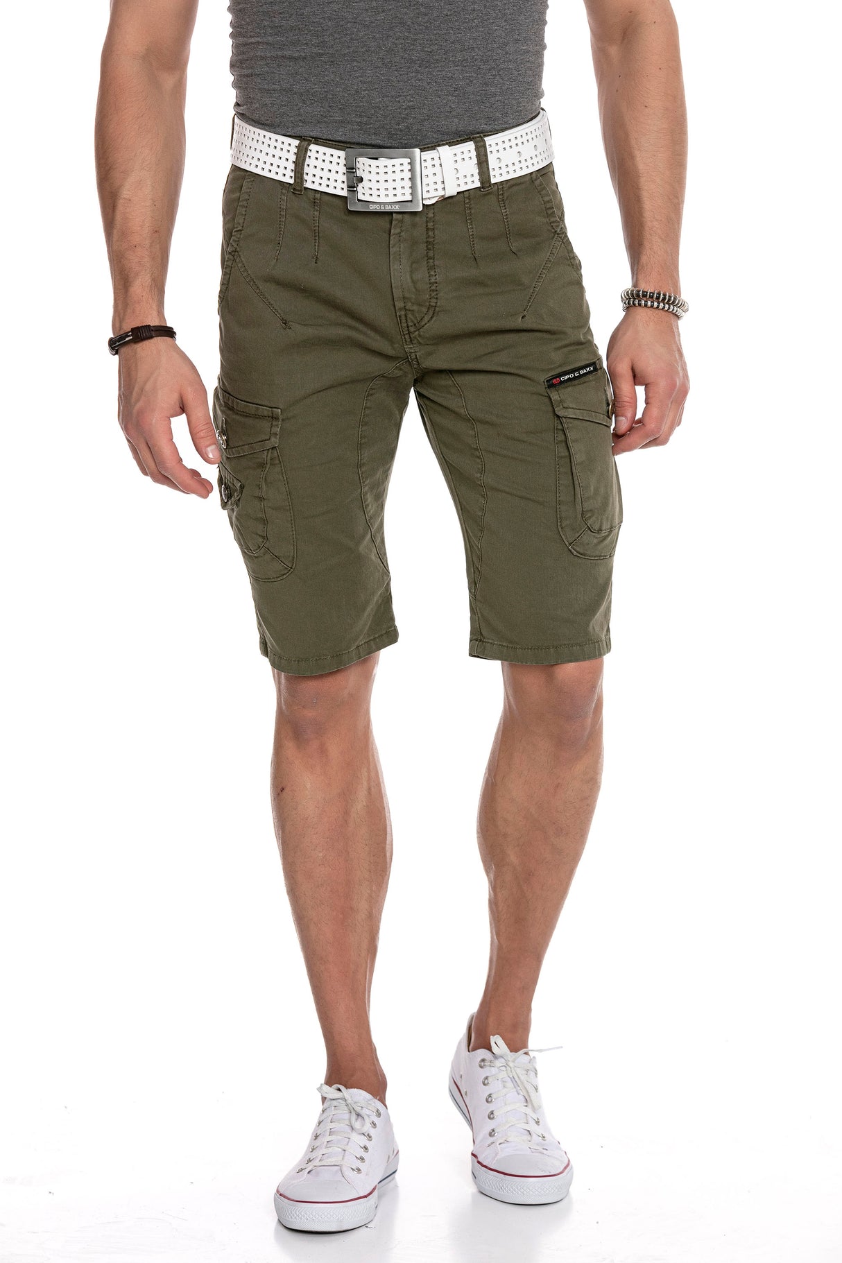 CK228 Men Capri Jeanshorts with side pockets Cargo Style