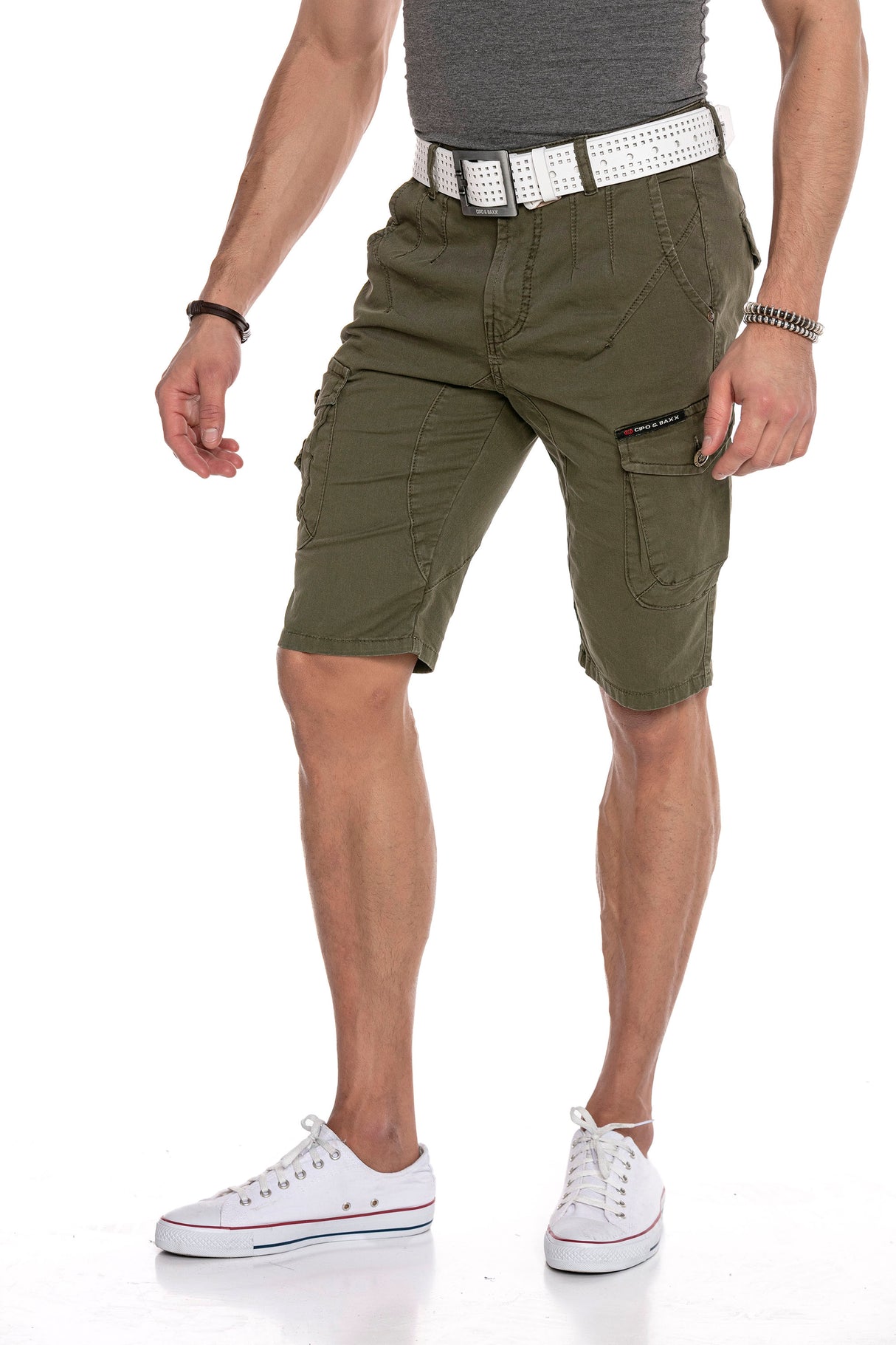 CK228 Men Capri Jeanshorts with side pockets Cargo Style