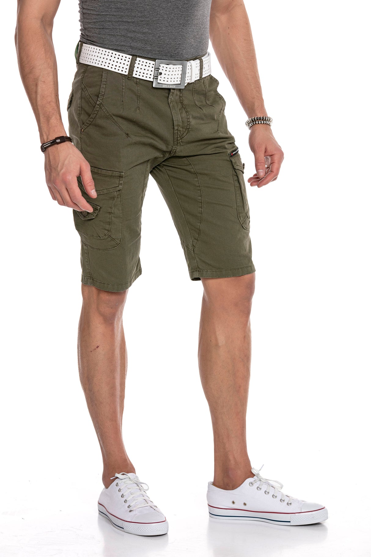 CK228 Men Capri Jeanshorts with side pockets Cargo Style