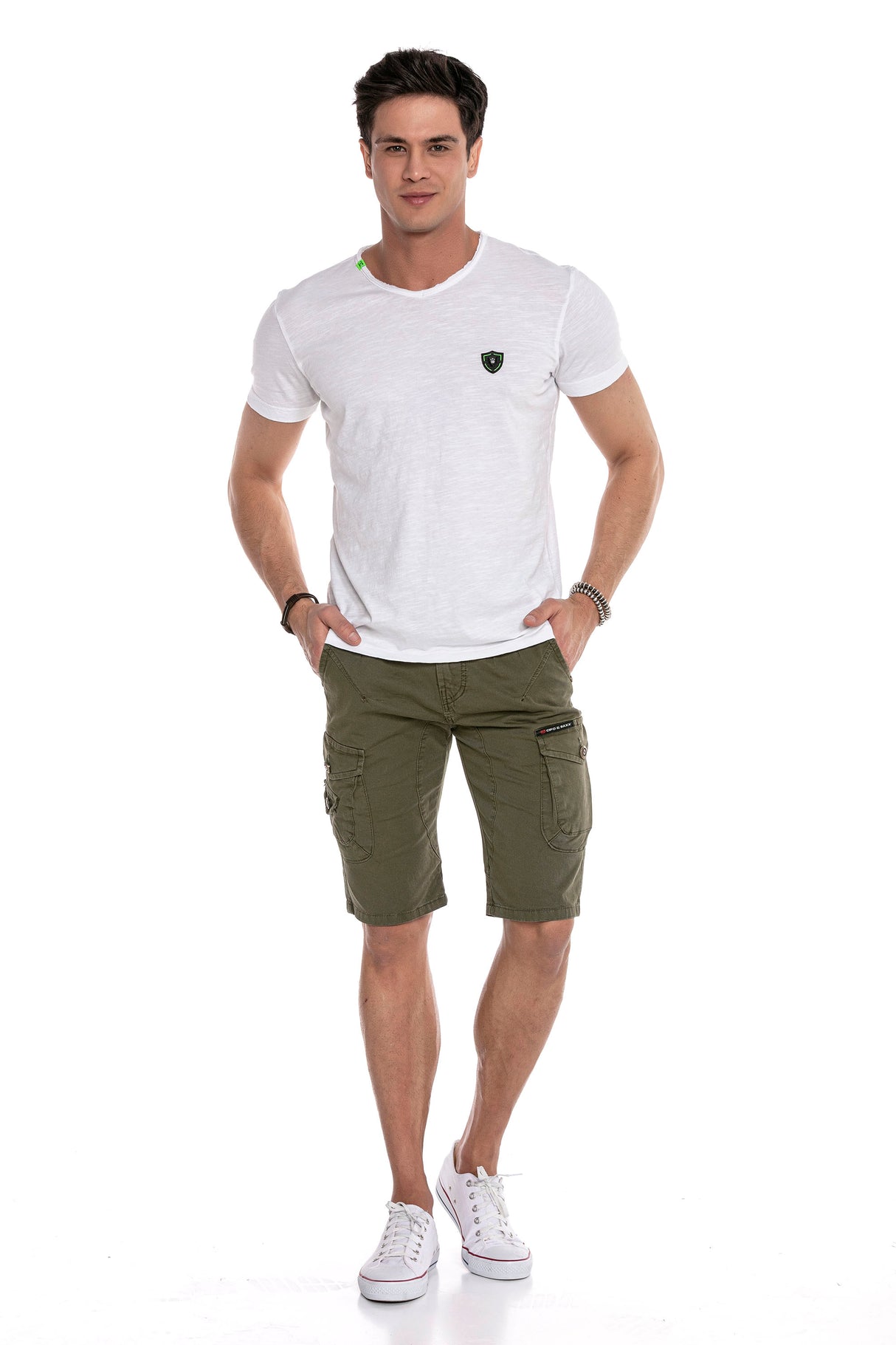 CK228 Men Capri Jeanshorts with side pockets Cargo Style