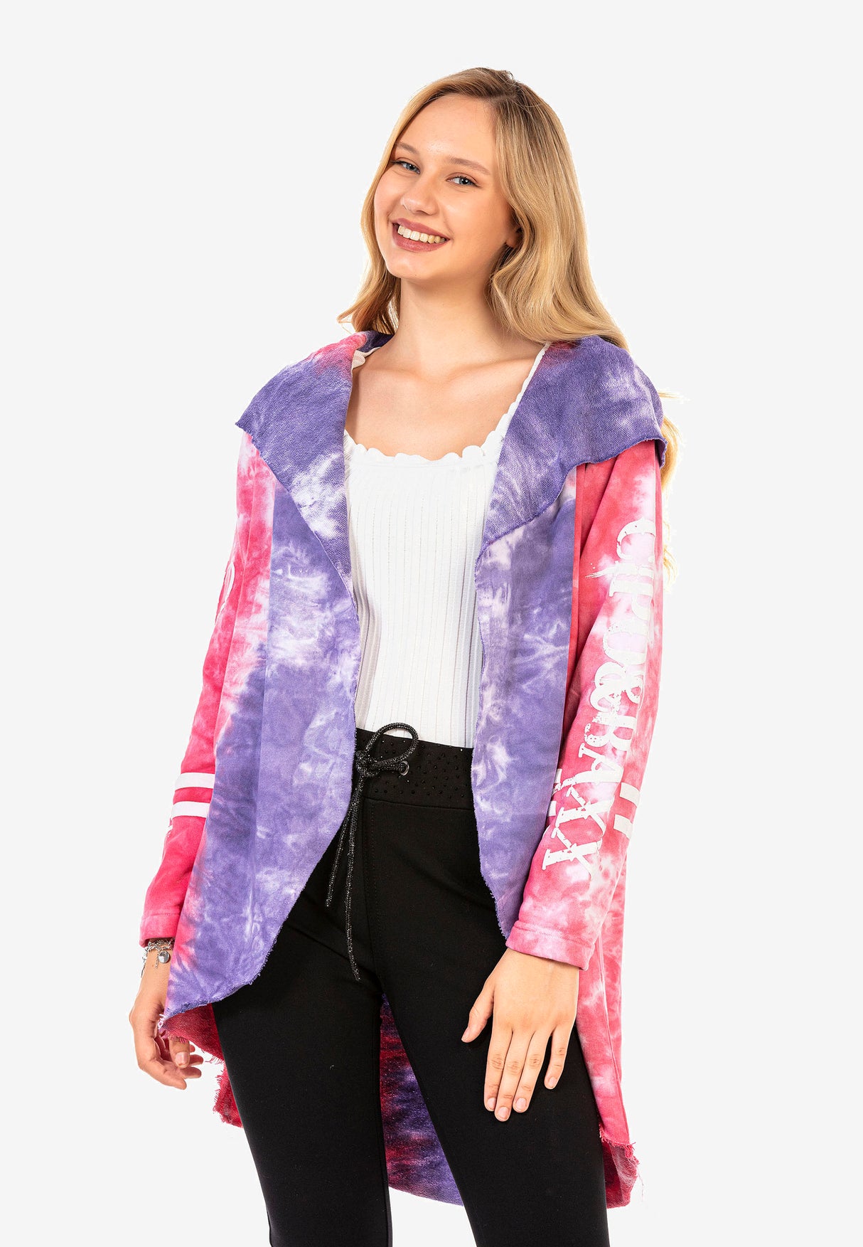 WL305 women's cardigan in colorful design