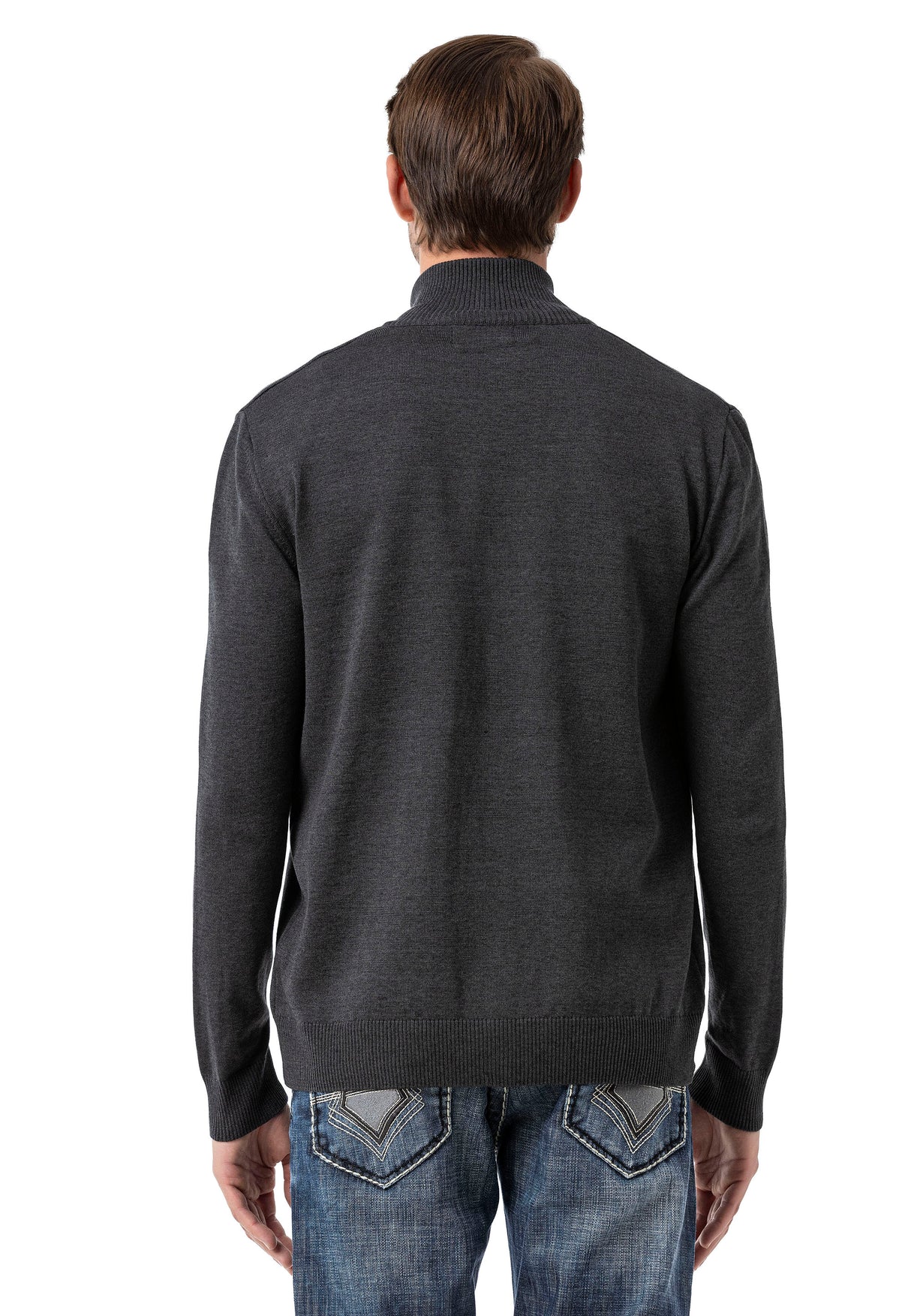 CP282 Cardigan con Cremallera para Hombre