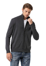 CP282 Cardigan con Cremallera para Hombre