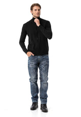 CP282 Cardigan con Cremallera para Hombre